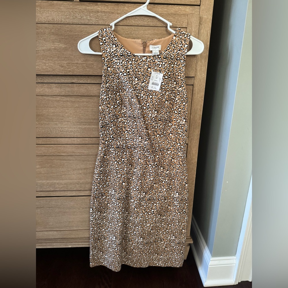 J Crew Brown Leopard Print Dress